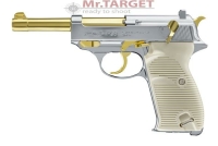 WALTHER P38 CO2-Pistole, Kal. 4,5mm Steel BB, gold / nickel