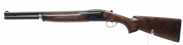 Bockdoppelflinte Frankonia - Black - Note 2  - kurze Bockdoppelflinte m. Stahlschrotbeschu&szlig;, CIP + Lilie, Magnumkaliber (12/76), Cylinderchoke (2x), Laufpriorit&auml;t umschaltbar, Balkenkorn statt Perlkorn, aktueller NP = 849,00 EUR, mit Auszieher, Nussbaumho