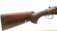 Bockdoppelflinte Frankonia - Black - Note 2  - kurze Bockdoppelflinte m. Stahlschrotbeschu&szlig;, CIP + Lilie, Magnumkaliber (12/76), Cylinderchoke (2x), Laufpriorit&auml;t umschaltbar, Balkenkorn statt Perlkorn, aktueller NP = 849,00 EUR, mit Auszieher, Nussbaumho