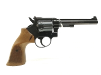 Revolver Reck - ohne - Note 3  - preisgünstiger KK-Sportrevolver, Made in Germany by Reck, Modell R15, 6Zoll Lauf (150mm), 6Schuss-Trommel, SA/DA-Abzug ohne Vorweg, Holzgriffschalen f. Rechtshänder, verstellbare Kimme, Allgemeinzustand Note 3 (Metallbesch