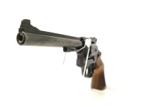 Revolver Reck - ohne - Note 3  - preisgünstiger KK-Sportrevolver, Made in Germany by Reck, Modell R15, 6Zoll Lauf (150mm), 6Schuss-Trommel, SA/DA-Abzug ohne Vorweg, Holzgriffschalen f. Rechtshänder, verstellbare Kimme, Allgemeinzustand Note 3 (Metallbesch