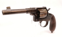 Revolver Gewehrfabrik Erfurt - Reichsrevolver M1883 - Note 2  - Gut erhaltener Reichsrevolver, ideal für Sammler. Für Sportschützen muss ein neuer Beschuss gemacht werden. Sicherungshebel und Fangring fehlen.