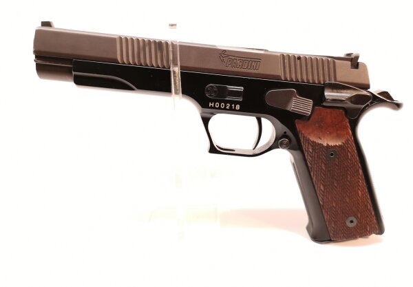 halbautomatische Pistole Pardini - GT 45 - Note 2  - begehrte Sportpistole mit 6" Lauf, Handballenschutz, einstellbarer Abzug