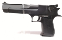 halbautomatische Pistole IMI - Desert Eagle - Note 2  - schwarze Ausführung, orig. Israel Militaries, vom Büchsenmacher eingeklebte LPA Visierung,