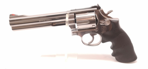 Revolver Smith & Wesson - 686-4 - Note 2  - orangefarbenes Korn, stainless, verbreiterter Hahn,