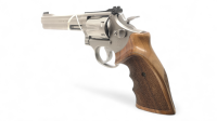 Revolver Smith & Wesson - 617 Target Champion - Note 2  - KK-Matchrevolver von Smith & Wesson, Sondermodell Target Champion, mit 6 Schuss Trommel, verbreitertem Hahn & Abzugszüngel, Holzformgriff f. Rechtshänder, 6" Lauf, mattsilber, voreintragspflichtig