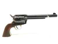 Revolver Weihrauch - ARM 457 - Note 2  - Westernrevolver aus dem Hause Weihrauch, Modell ARM 457, Kal. .45 Colt, 6Schuss Trommel, Beladung durch Ladeklappe, Single-Action, messingfarbene Metallteile, silberfarbener Hahn, stahlgebläuter Trommelrahmen, leic