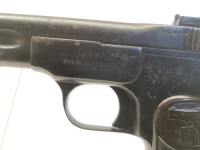 halbautomatische Pistole Browning - FN 1900 - Note 3  - nummerngleich auf Kimme, Schlitten und Griffstück, besondere Griffschalen (selten), aus Sammlungsauflösung, keine Beschädigungen, technisch in Ordnung, alterstypische Gesamtzustand von Note 3,0 (rein
