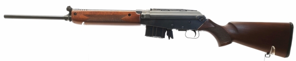 halbautomatische Büchse Valmet - Petra - Note 2  - finnischer Halbautomat mit AK47 ähnlichem System, mit Klappkimme, 11mm Schiene zur ZF-Aufnahme, geöltes Nußbaumholz, Leder/Gummischaftkappe, super sauberer Lauf, mit 2 Schuss Magazin (Magazine, mit Änderu