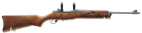 halbautomatische Büchse Ruger - Mini 14 Ranch Rifle - Note 2  - sehr gut erhaltene halbautomatische Büchse RUGER Mini 14, auch Ranch Rifle genannt, Kal. .223 Remington, Holzschaft, Metallschaftkappe, in silber gehaltenes System und Lauf, Drehkimme und Kor
