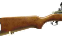 halbautomatische Büchse Ruger - Mini 14 Ranch Rifle - Note 2  - sehr gut erhaltene halbautomatische Büchse RUGER Mini 14, auch Ranch Rifle genannt, Kal. .223 Remington, Holzschaft, Metallschaftkappe, in silber gehaltenes System und Lauf, Drehkimme und Kor