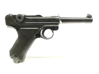 halbautomatische Pistole DWM - P08 - Note 2  - P08 aus Sammlung, alterstypisch guter bis sehr guter Zustand (Note 1,5), nicht nummerngleich, Steckmagazin, gültiger Neubeschuß, Bakelit-Griffschalen in schwarz, technisch in Ordnung, sehr guter Erhalt der äu