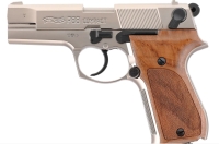 SRS-Pistole Walther P88 nickel Kal. 9mmPAK, Holzgriffschalen