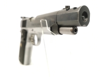 halbautomatische Pistole Springfield - 1911 A1 Defender - Note 2  - schöne 1911-A1 Defender von Springfield Armory, mit Mündungsfeuerdämpfer, guter gepflegter Zustand, skelettierter Hahn und Abzugszüngel, LPA-Visierung, verstellbar, Handballensicherung, b