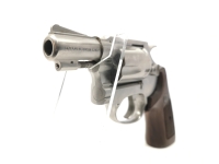 Revolver Rossi - 87 - Note 2  - kurzer, in silberfarben gehaltener Fangschußrevolver im Kal. .38special, ideal für die Jagd, kurzer Lauf (50mm), geringes Gewicht, solide verarbeitet, Zustand Note 2 (Nutzung ab an der Trommelsperre sichtbar und an den Holz