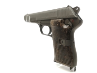 halbautomatische Pistole Brünner Waffenwerke - m. 52 - Note 3  - Brünner Waffenwerke Modell 52, ehem. als Militärpistole beliebt, Rollenverschluß, Bakelit Griffschalen (leider Zustand 3-4), Metall und Technik gut bis sehr gut, dadurch Gesamtnote 3, 5" Lau