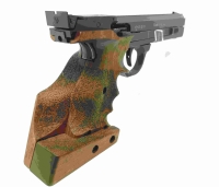 halbautomatische Pistole Baikal - IJ35 - Note 3  - russische Sportpistole mit sehr guten Schußeigenschaften, mit Morini Sportgriff f. Rechtshänder, Größe L, Brünierung leicht berieben, alles typisch russisch robust, Abzug plus Abzugszüngel einstellbar, St