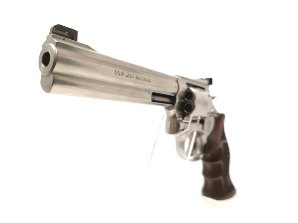 Revolver Smith & Wesson - 686-6 Deluxe Match Master - Note 2  - aktueller Spitzen-Sportrevolver (NP 2.099,00), Smit & Wesson 686-6 Deluxe Match Master, Kal. .357Mag., Nussbaumholz-Griffschalen orig S&W, stainless matt, leichte Gebrauchsspuren sichtbar, Be