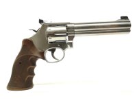 Revolver Smith & Wesson - 686-6 Deluxe Match Master - Note 2  - aktueller Spitzen-Sportrevolver (NP 2.099,00), Smit & Wesson 686-6 Deluxe Match Master, Kal. .357Mag., Nussbaumholz-Griffschalen orig S&W, stainless matt, leichte Gebrauchsspuren sichtbar, Be