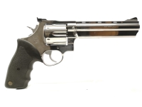 Revolver Taurus - 44 - Note 2  - Magnum-Revolver v. Taurus Brasil, Kal. 44Magnum, schwarze Gummiformgriffschalen mit Fingermulden, 6" Lauf, silberfarben gl&auml;nzend, beidh&auml;ndige Nutzung m&ouml;glich, vebreitertes Abzugsz&uuml;ngel und Hahn, gepflegtr guter optischer Z