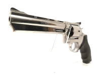 Revolver Taurus - 44 - Note 2  - Magnum-Revolver v. Taurus Brasil, Kal. 44Magnum, schwarze Gummiformgriffschalen mit Fingermulden, 6" Lauf, silberfarben gl&auml;nzend, beidh&auml;ndige Nutzung m&ouml;glich, vebreitertes Abzugsz&uuml;ngel und Hahn, gepflegtr guter optischer Z