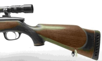 Repetierbüchse Steyr Mannlicher - S - Note 3  - Großwildjagd-Repetierbüchse v. Steyr, Kal. .375 Holland&Holland, metallische Oberflächen (Lauf und Zielfernrohr) sollten nachbrüniert werden, diese ist teilweise stark berieben, ansonsten aber technisch und 