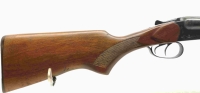 Doppelflinte Baikal - IZH-43 - Note 2  - robuste russische Doppelflinte (Querflinte) im Kal. 12/70, ohne Stahlschrotbeschu&szlig;, schwarze Bask&uuml;le, Perlkorn, Bakelitschaftkappe, Auszieher, Riemenb&uuml;gel&ouml;sen, im guten gepflegten Zustand, optisch Note 2, technisch