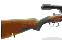 Bockb&uuml;chsflinte Sabatti - ohne - Note 2  - Bockb&uuml;chsflinte von Sabatti im Kal. 7x65R und 12/70, mit robustem DDR-Zeiss-Jena-Glas 6x42M, unbeleuchtet, auf Schwenkmontage, Kugelabzug ohne Stecher, System in silber gehalten mit jagdlichen Gravuren, Schaft mi