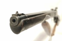 Einzellader Büchse Anschütz - JGA Stutzen - Note 4  - ältere jagdliche Einzellader-KK-Büchse mit Einschäftung als Stutzen, deutschem Stecher, Grundbase für die Anbringung der Seitenmontage, Lederriemen, Kunststoffschaftkappe, Kimme und Korn, Schaft alters