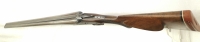 Doppelflinte ohne - ohne - Note 4  - vermutlich belgische Doppelflinte im Kal. 12/65, mit verst&auml;rktem belg. Beschu&szlig;, Doppelabzug, angedeutete Seitenschlosse, Riemenb&uuml;gel&ouml;sen, ventilierte Schaftkappe, optisch altersbedingt Note 3,5, Holz ohne Besch&auml;digung,