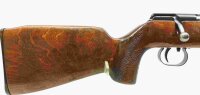Einzellader B&uuml;chse Izhmash - CM2 - Note 3  - russische Matchwaffe f&uuml;r KK (50m), mit Ringkorn (Diopter fehlt leider), Schaft im ordentlichen Zustand, mit Klarllack &uuml;berzogen, Schaftbacke linksseitig ausgeformt (somit f. Rechtsh&auml;nder), Laufbr&uuml;nierung ebenfa