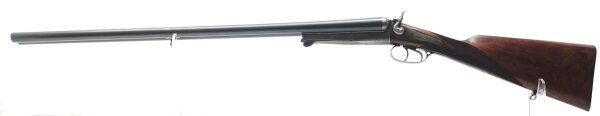 Doppelflinte Husqvarna - 1908 - Note 2  - schwedische Doppelflinte mit Lefaucheux-Verschlu&szlig;, englischer Schaft aus Nu&szlig;baum, Kal. 12/70, deutscher Beschu&szlig; aus 1999, kein Stahlschrotbeschu&szlig;, buntgeh&auml;rtete Stahlbeschl&auml;ge, Modell 20 aus dem Jahre 1908, Schaft