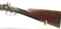 Doppelflinte Husqvarna - 1908 - Note 2  - schwedische Doppelflinte mit Lefaucheux-Verschlu&szlig;, englischer Schaft aus Nu&szlig;baum, Kal. 12/70, deutscher Beschu&szlig; aus 1999, kein Stahlschrotbeschu&szlig;, buntgeh&auml;rtete Stahlbeschl&auml;ge, Modell 20 aus dem Jahre 1908, Schaft