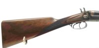 Doppelflinte Husqvarna - 1908 - Note 2  - schwedische Doppelflinte mit Lefaucheux-Verschlu&szlig;, englischer Schaft aus Nu&szlig;baum, Kal. 12/70, deutscher Beschu&szlig; aus 1999, kein Stahlschrotbeschu&szlig;, buntgeh&auml;rtete Stahlbeschl&auml;ge, Modell 20 aus dem Jahre 1908, Schaft