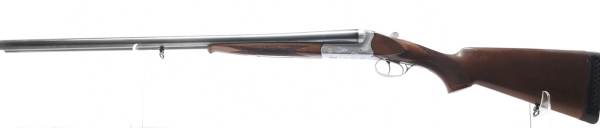 Doppelflinte MK - Conquest 202A - Note 2  - Doppelflinte Modell Conquest 202, Viertel- und Dreiviertel-Choke, ventilierte Schaftkappe, Leichtbausystem, verziert, kein Stahlschrotbeschuß aber MAGNUM-Kaliber (12/76), Visierung über Laufschiene und Perlkorn,