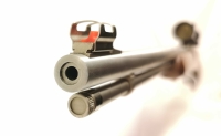 Einzellader B&uuml;chse Marlin - 883 SS - Note 2  - MARLIN 883 SS Einzelladerb&uuml;chse (Umbau von B&uuml;ma von Mehrlader auf Einzellader), stainless Lauf, Groove Barrel, Kaliber .22 Magnum (.22 WMR), R&ouml;hrenmagazin (prof. gesperrt), Schiebekimme, orangefarbenes Korn m