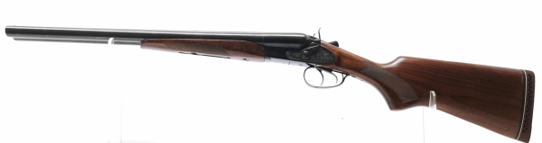 Doppelflinte Baikal - 43K Coach Gun - Note 2  - Baikal 43K, Coach-Gun, kurze Schrotflinte mit Hahnspannung, Doppelabzug, Westernapplikation auf der Basküle, guter Pflegezustand, technisch in Ordnung, Kal. 12/70 ohne Stahlschrotbeschuß, Choke 2x 18,4, Flin
