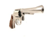 Revolver Smith & Wesson - 64-3 - Note 2  - f&uuml;hriger Revolver f. Fangschu&szlig; oder auch zum sportlichen Schie&szlig;en, 4" Lauf (100mm), stainless, Holzgriffschalen f. beidh&auml;ndige Nutzung, Korn vom Vorbesitzer farblich markiert, Visierung &uuml;ber Rahmen und Korn, Kal.