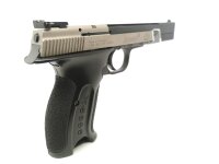 halbautomatische Pistole H&auml;mmerli - X-Esse - Note 2  - beliebte KK-Sportpistole mit 150mm Lauf v. H&auml;mmerli, bi-color Ausf&uuml;hrung, LPA-Kimme verstellbar, optisch mit leichten Gebrauchsspuren, technisch einwandfrei, eine gute Note 2 insgesamt, f&uuml;r Rechts- un