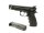 halbautomatische Pistole CZ Uhersky Brod - 85 - Note 2  - Sportpistole CZ 85, Kal. 9mmLuger, mit LPA-Visierung, guter gepflegter Zustand, mit 2 Magazinen, 9mm Luger Pistole mit beidseitigem Sicherungshebel, Gummigriff&uuml;berzug von Hogue, augenscheinlich ger