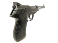 halbautomatische Pistole Erma - EP 882 S - Note 2  - Nachbau der P38 als Sportvariante mit 150mm Lauf, Kunststoffgriffschalen f&uuml;r beidh&auml;ndige Nutzung, verstellbare Kimme (nur seitliche Verstellung), linksseitige Sicherung, technisch in Ordnung und im gute