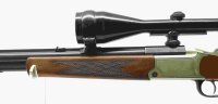 Bockb&uuml;chsflinte Blaser - 700/88 - Note 3  - noch optisch gut erhaltene BLASER Bockb&uuml;chsflinte im Kal. .30R Blaser und 12/70, Handspanner, mit ZF von Carl Zeiss Jena (8x56 feste Vergr&ouml;&szlig;erung), unbeleuchtet, technisch einwandfrei, Schwenkmontage, Schaftback