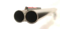 Doppelflinte SAUER-AYA - ohne - Note 3  - f&uuml;hrige, leichte Doppelflinte von Sauer-Aya, Kal. 12/70, kein Stahlschrotbeschu&szlig;, leichter silberfarbener verzierter Systemkasten, Riemenb&uuml;gel&ouml;sen, ventilierte Schaftkappe, aufgebrachtes Lang-Leuchtvisier mit rote