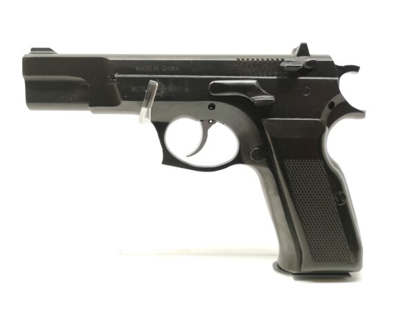 halbautomatische Pistole Norinco - NZ75 - Note 2  - chinesischer Nachbau der CZ75 (Br&uuml;nner Waffenwerke) Sportpistole, Modell NZ75, Kunststoffgriffschalen, silberfarbenes Abzugsz&uuml;ngel, Vollmetallwaffe, 110mm Laufl&auml;nge (4,25"), linksseitige Sicherung, Steck
