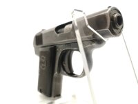 halbautomatische Pistole Melior - Brevete - Note 3  - belgische Taschenpistole von Melior im Kal. 6,35mm Browning, Modell Typ III, mit Bakelitgriffschalen in schwarz mit Melior Logo, Spannanzeige, Steckmagazin, Kimme und Korn, linksseitige Sicherung, im a