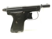 halbautomatische Pistole unbekannt - Le Francaise Policeman - Note 2  - Taschenpistole Policeman v. Manufacture Francais (MF), vermutlich umgebaut Kipplauffunktion entfernt, Sicherung entfernt, somit wir der erste Schuss aus dem Magazin geladen, 82mm Lauf