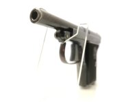 halbautomatische Pistole unbekannt - Le Francaise Policeman - Note 2  - Taschenpistole Policeman v. Manufacture Francais (MF), vermutlich umgebaut Kipplauffunktion entfernt, Sicherung entfernt, somit wir der erste Schuss aus dem Magazin geladen, 82mm Lauf