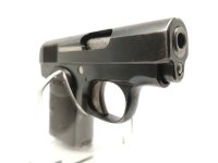halbautomatische Pistole Union - I - Note 3  - spanische Variante eines 1906er Modells im Kal. 6,35mm Browning aus Sammlungsaufl&ouml;sung, Zustand Note 2,5, technisch in Ordnung, Lauf sehr gut, mit Steckmagazin, Bekelit-Griffschalen schwarz mit Union-Logo, Si