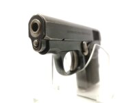 halbautomatische Pistole Union - I - Note 3  - spanische Variante eines 1906er Modells im Kal. 6,35mm Browning aus Sammlungsaufl&ouml;sung, Zustand Note 2,5, technisch in Ordnung, Lauf sehr gut, mit Steckmagazin, Bekelit-Griffschalen schwarz mit Union-Logo, Si
