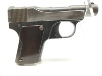 halbautomatische Pistole Stock - Taschenpistole - Note 3  - sch&ouml;ne, seltene Taschenpistole von Franz Stock Berlin im Kaliber 6,35mm Browning, Zustand gesamt Note 2,5 - 3, technisch einwandfrei, optisch am Schlitten leichte Rostn&auml;rbchen (siehe Bilder), Lau